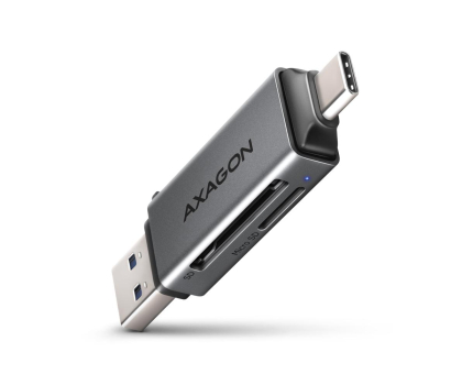 Czytnik kart SD AXAGON CRE-DAC, USB-C + USB-A 3.2, 2-slot & lun SD/microSD, UHS-I